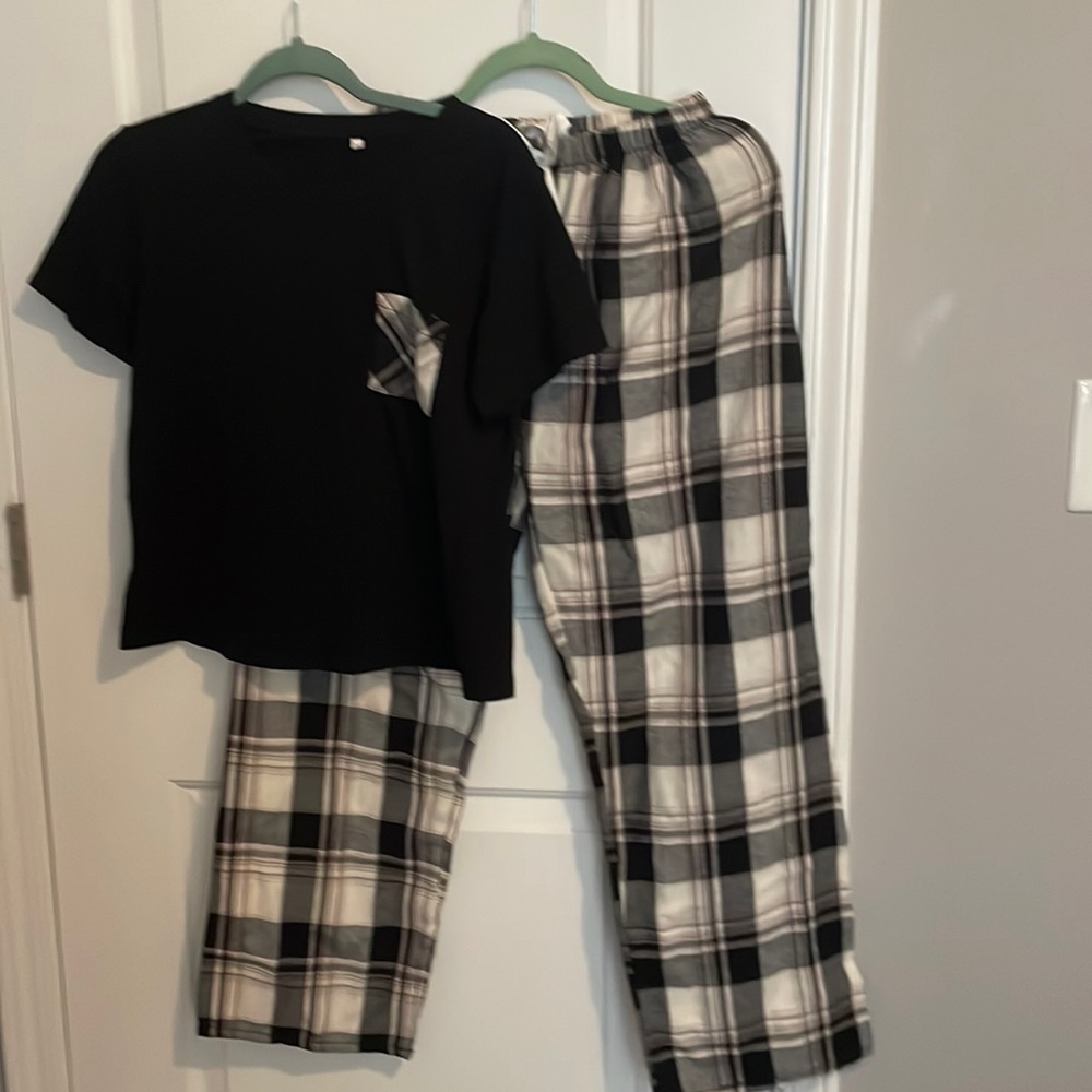 Shein plaid Pajama set